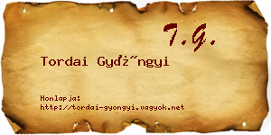 Tordai Gyöngyi névjegykártya