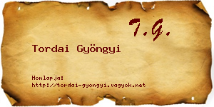 Tordai Gyöngyi névjegykártya